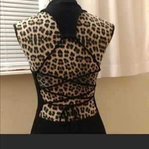 Body Suit Strappy Backless Cotton Small